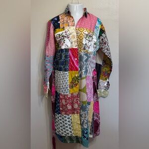 NWOT - Ashley‎ Taylor Patchwork Shirt Dress / Kimono